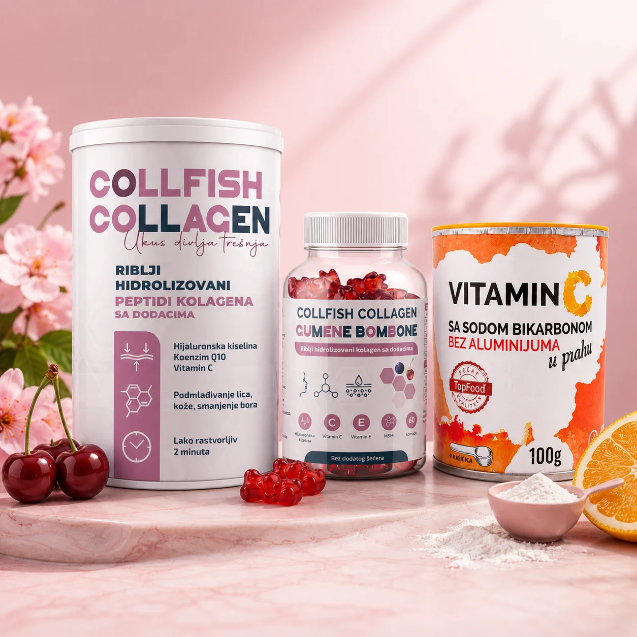 Collfish collagen – Gumene Bombone + gratis Vitamin C